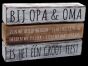 tekstblok 3 balken 16x24cm bij opa & oma antique white/naturel