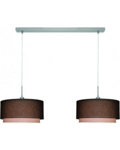 Hanglamp met dubbele kap met 2 lichtbronnen basis 40cm en 30cm