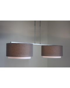 Ronde hanglamp met dubbele kap 50cm en 40cm