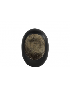 Theelicht Marrakech Egg M zwart-antiek messing