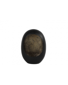 Theelicht Marrakech Egg S zwart-antiek messing