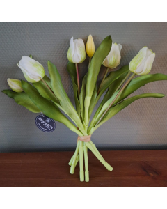 Bosje kunst tulpen wit 7 stuks lengte 30cm