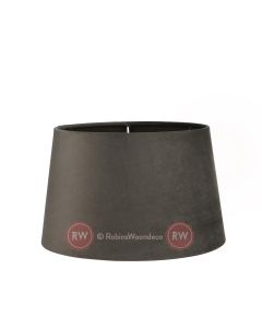 Donker bruin grijs velvet velours ovale lampenkap 35cm