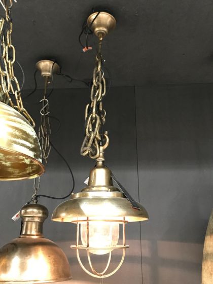 industriele visserslamp hanglamp brons